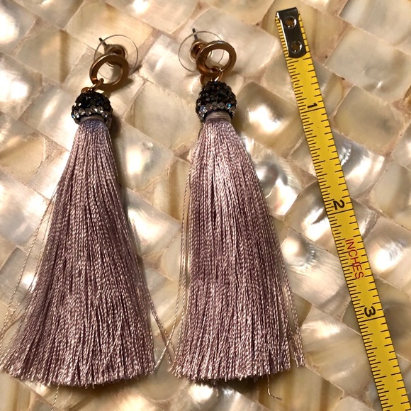Tassel earrings with Glitter tassel cap - Picture 2 of 2